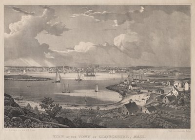 Uitzicht op de Stad Gloucester, Mass. door Fitz Henry Lane
