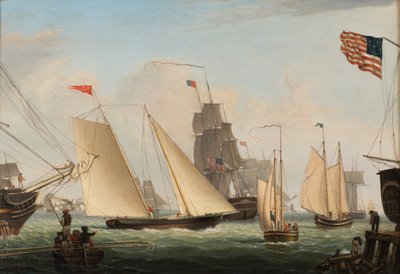 Jacht Northern Light in de haven van Boston, 1845 door Fitz Henry Lane