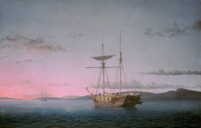 Houtschuiten bij Avond op Penobscot Bay, 1863 door Fitz Hugh Lane