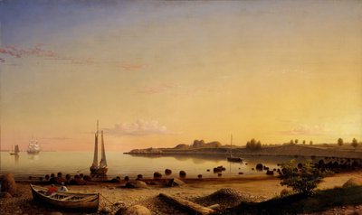 Stage Fort over Gloucester Harbor, 1862 door Fitz Hugh Lane