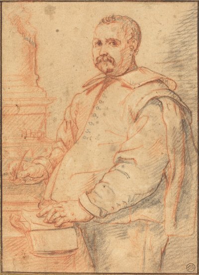 Een Geleerde Schrijvend door Flemish 17th Century