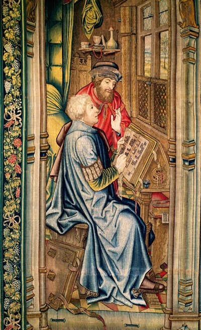 Een schrijver die een verslag schrijft (detail) door Flemish School