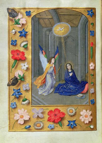 Aankondiging, uit de Hastings Hours, c.1475-83 door Flemish School