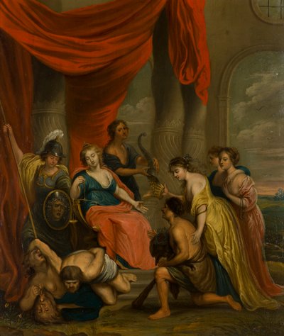 Een allegorisch schilderij van gerechtigheid door Flemish School