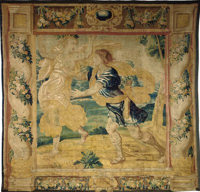 Brusselse mythologische wandtapijt, midden 17e eeuw door Flemish School