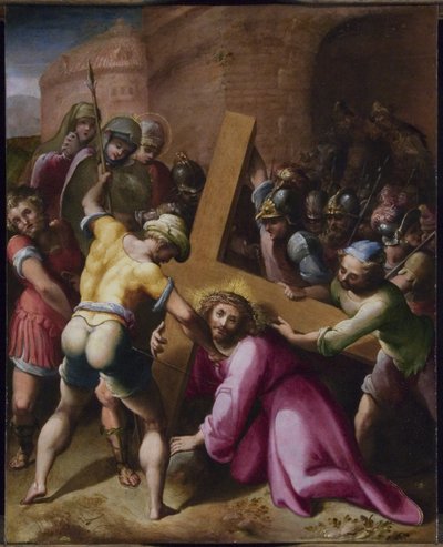 Christus op de weg naar Calvarie door Flemish School