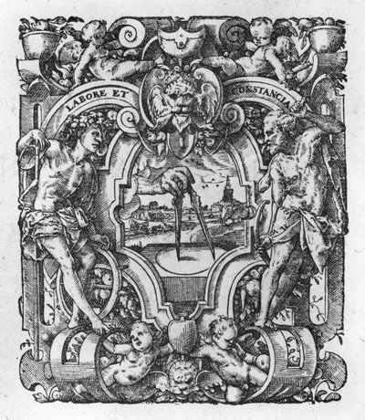 Christophe Plantins drukmerk, illustratie uit Werken van Tacitus, 1607 door Flemish School