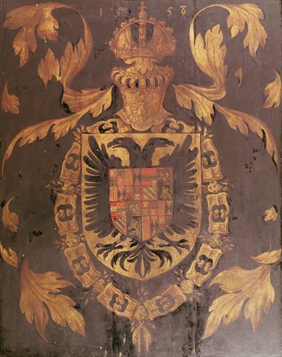 Wapen van Karel V, Heilige Roomse Keizer, 1558 door Flemish School