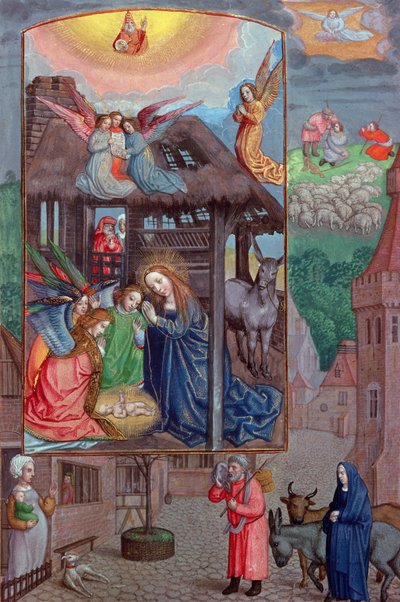 Codex Ser Nov 2844 Geboorte van Christus, uit het Rothschild Gebedenboek door Flemish School