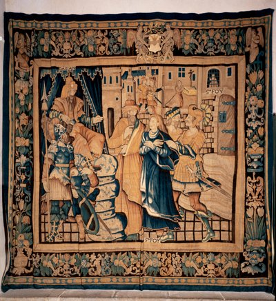 Conques museum schatkamer (Le Trésor de Conques). Vlaamse wandtapijt. Geschiedenis van Sainte Foy. 16e eeuw (?) door Flemish School