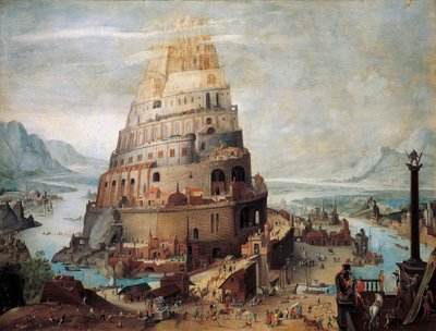 Bouw van de Toren van Babel door Flemish School