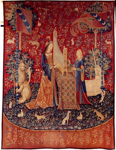 Het gehoor (Dame met de Eenhoorn) door Flemish School