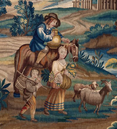 Vlaamse wandtapijt. Eind 17e eeuw. Eigendom van de kerk Sint-Walburgakerk Oudenaarde. door Flemish School