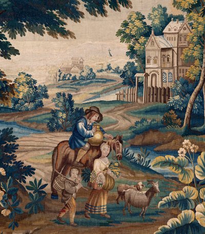 Vlaamse wandtapijt. Eind 17e eeuw. Eigendom van de kerk Sint-Walburgakerk Oudenaarde. door Flemish School