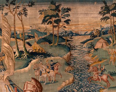 Militair kamp bij de rivier Granikos (Het legerkamp bij de rivier Granikos). 17e eeuw. door Flemish School
