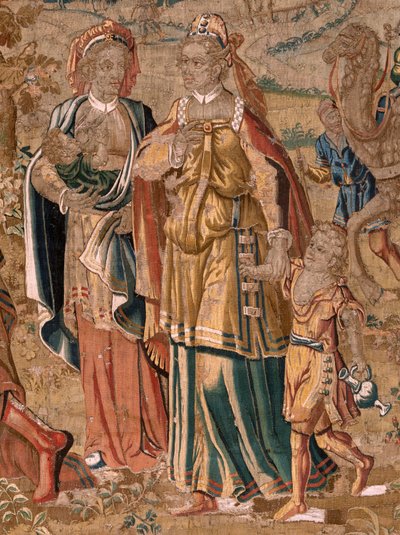 Vlaams wandtapijt. Serie Esau en Jacob. Ontmoeting tussen Jacob en Esau door Flemish School