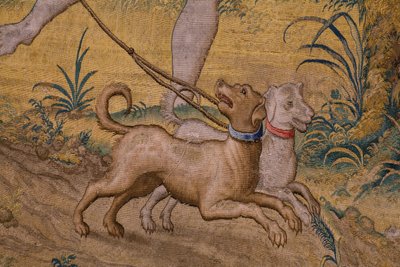 De fabel van Ovidius: De roof van Ganymedes (detail) door Flemish School