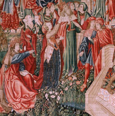 Menselijke Verlossing of Ondeugden en Deugden. Christus de Verlosser als Kind door Flemish School