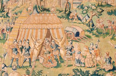 Vlaamse wandtapijt. Serie Het Boek van Judith. Judith voor Holofernes. Vijfde wandtapijt in de serie. Fabrikant Nederland, Brussel(?). Tweede helft van de 16e eeuw. door Flemish School
