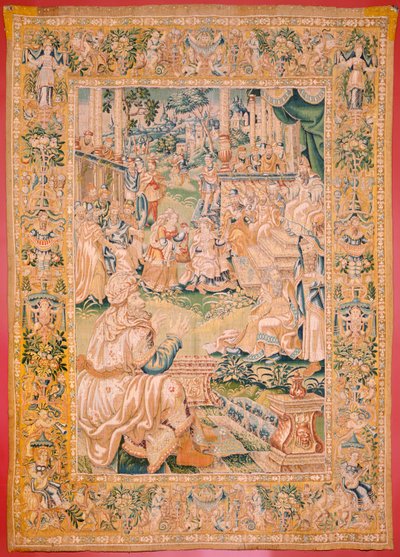 Vlaamse wandtapijt. Serie Het Boek van Judith. Terugkeer naar Bethulia. Achtste wandtapijt in de serie. Nederland, Brussel(?). Tweede helft van de 16e eeuw. Wol. Locatie Kerk van Sint-Nicolaas van Bari door Flemish School