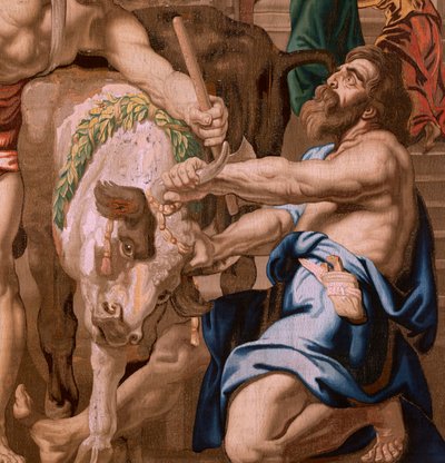 De Triomf van de Eucharistie. De overwinning van de Eucharistie op heidense offers door Flemish School