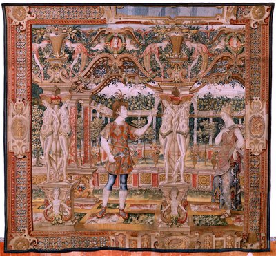 Vertumnus en Pomona. Vertumnus getransformeerd in een snoeier. Onbekend atelier, Brussel. door Flemish School