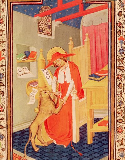 St. Hiëronymus, uit het Getijdenboek van Don Duarte door Flemish School