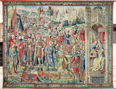 Het Verzamelen van de Buit, Wandtapijt van David en Bathseba, ca. 1510-15 door Flemish School