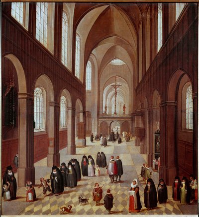Interieur van de kerk door Flemish School