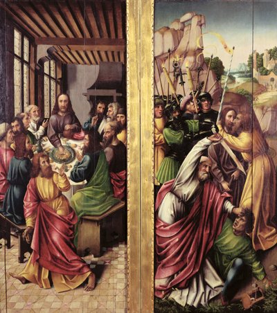 Kus van Judas en Laatste Avondmaal, ca. 1500 door Flemish School