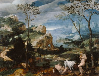 Landschap met Mercurius en Argus, ca. 1570 door Flemish School