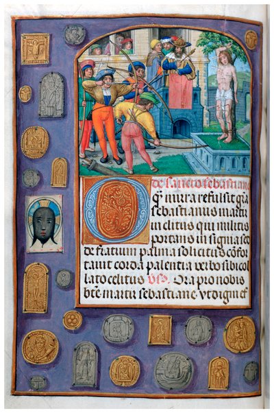 Martelaarschap van St. Sebastian met trompe l