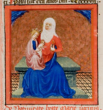 Geboorte van de Heilige Maagd Maria, illustratie uit Legenda Aurea door Jacobus de Voragine, c.1405-10 door Flemish School