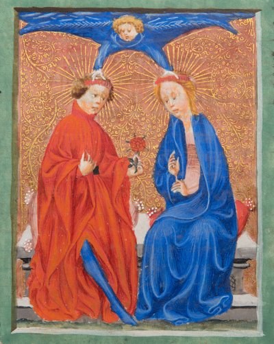 Heilige Cecilia en Heilige Valerianus, illustratie uit Legenda Aurea door Jacobus de Voragine, c.1405-10 door Flemish School