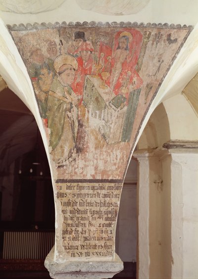 Mis van St. Gregorius, muurschildering uit de crypte door Flemish School