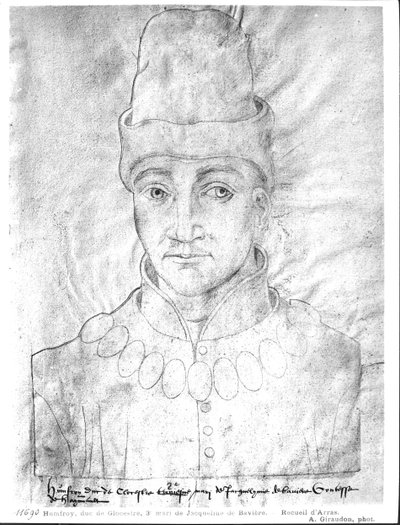 Ms 266 f.37 Portret van Humphrey van Engeland (1390-1447) Hertog van Gloucester, uit de 