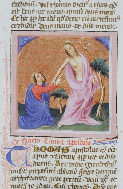 Pagina uit de Legenda Aurea, Brugge, ca. 1400-10 door Flemish School
