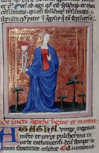 Pagina uit de Legenda Aurea, Brugge, ca. 1400-10 door Flemish School