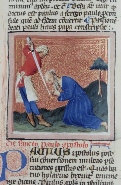 Pagina uit de Legenda Aurea, Brugge, ca. 1400-10 door Flemish School