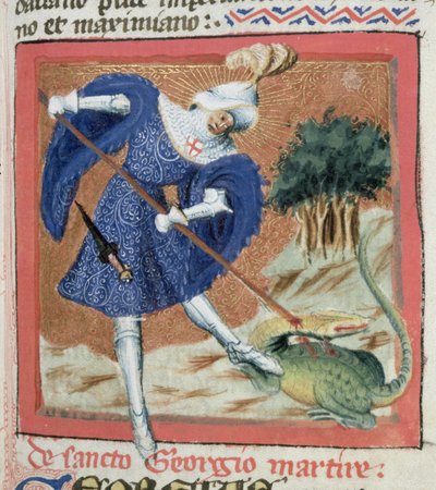 Sint Joris en de draak, uit De Gouden Legende door Jacobus de Voragine (c.1228-98) door Flemish School