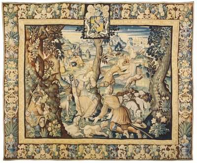 Mythologisch wandtapijt, 1600-50 door Flemish School