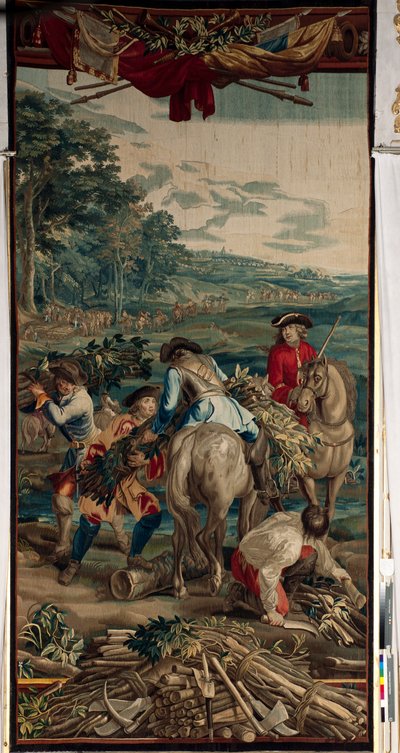 Paleis (Schlossanlage Schleißheim). Vlaamse wandtapijt. Brussels atelier Judocus De Vos. Ontwerp Lambert De Hondt. Ca 1715 - 1724. door Flemish School