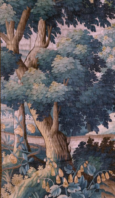 Parochiekerk (Sint-Walburgakerk). Vlaams wandtapijt "Verdure". Oudenaarde. Eind 17e-begin 18e eeuw. door Flemish School