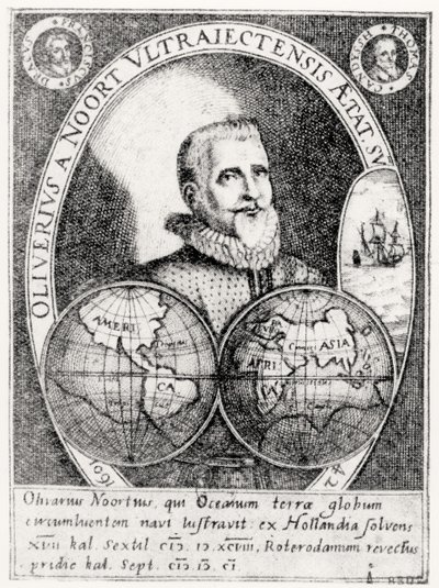 Portret van Oliver Noort (1558-1627) op de leeftijd van 42 door Flemish School