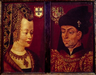Portret van Filips de Goede, hertog van Bourgondië en Isabella van Portugal, hertogin van Bourgondië door Flemish School