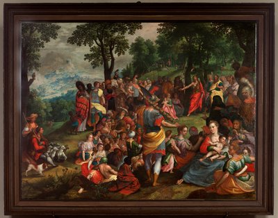 Prediking van Johannes in de woestijn door Flemish School