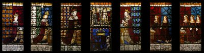 Koninklijke Familie van Edward IV in situ, ca. 1480 (glas-in-lood) door Flemish School