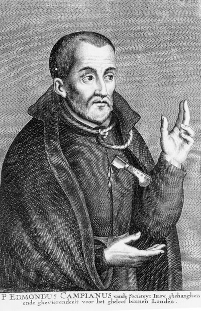 Saint Edmund Campion, van een prent gemaakt door Jacques Neeffs door Flemish School
