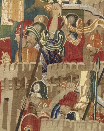 Tapijt met de veroveringen van koning Alfonso V van Portugal (detail) door Flemish School