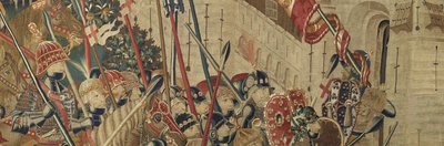 Tapijt met de veroveringen van koning Alfonso V van Portugal (detail) door Flemish School